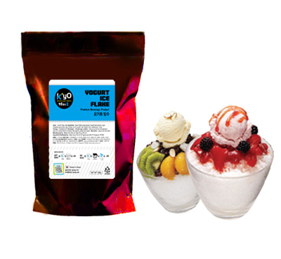 Premium ice flakes and iced smoothie powder. Easy to prepare by mixing with water.